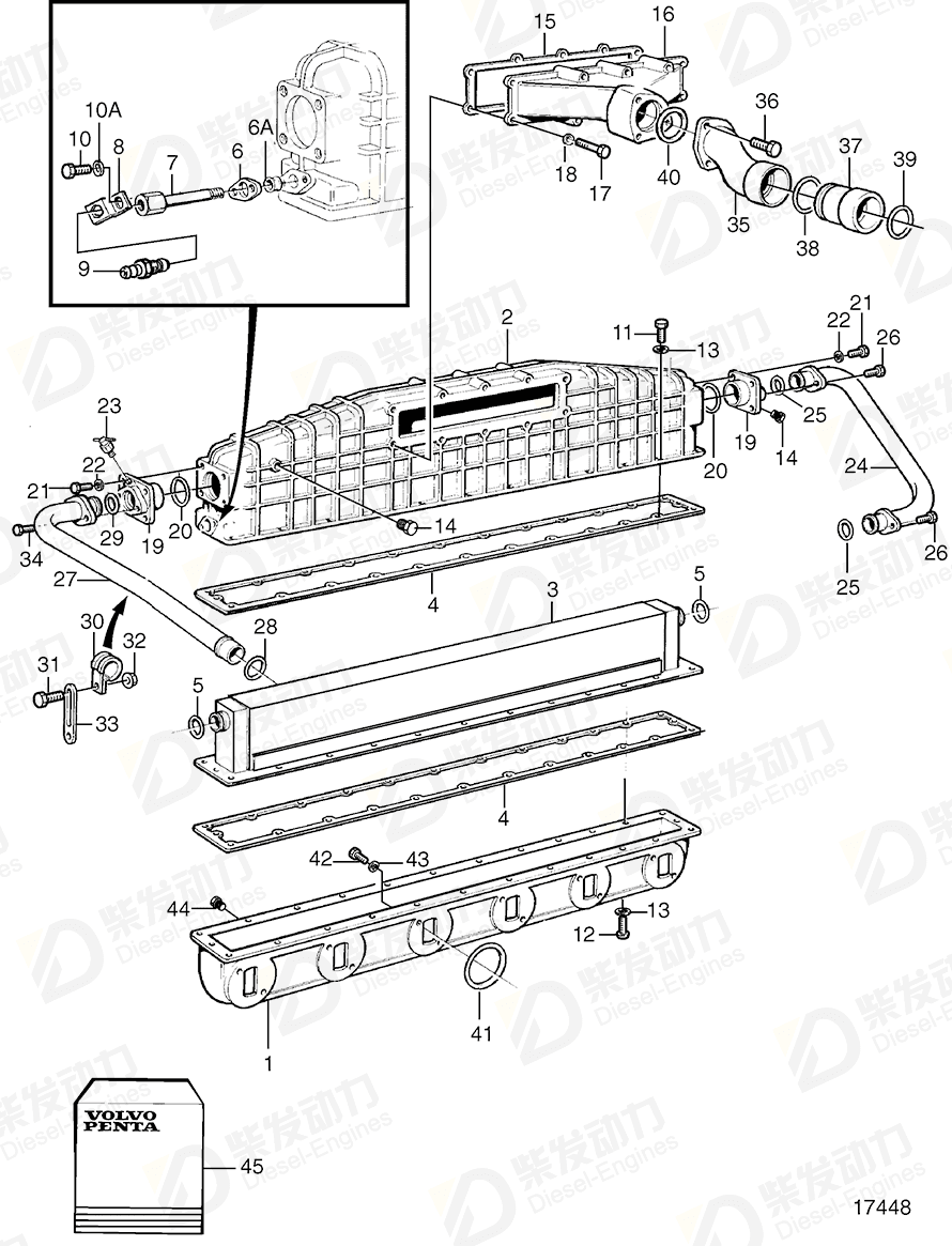 VOLVO Intake gasket kit, induction manifold 876171 Drawing